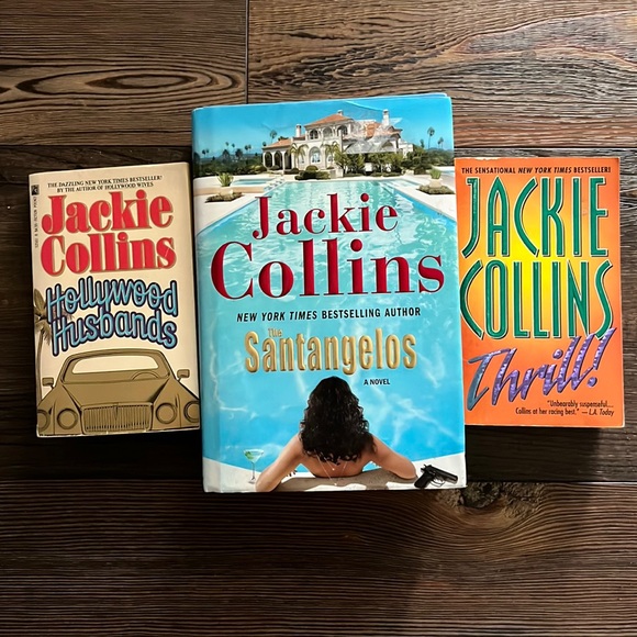 Jackie Collins The Santangelos, Thrill, Hollywood Husbands HC/DJ & SC Books - Picture 1 of 5